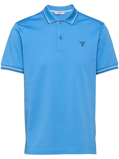 Polo shirt Prada Blue size M International in Cotton .